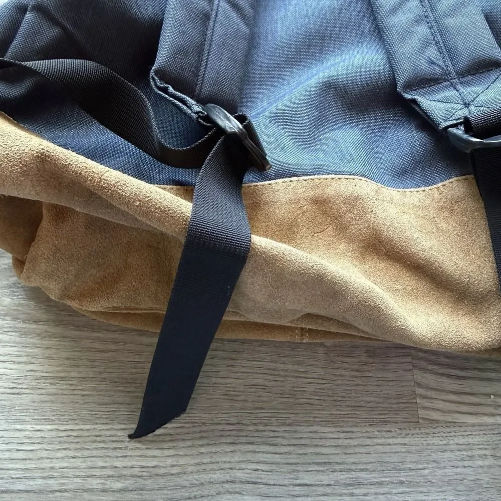 Vintage 80s Levi's Orange Tab Blue‎ Backpack Suede Canvas School Hiking Leather
